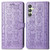 Samsung Galaxy A25 5G Cat and Dog Embossed Leather Phone Case - Purple