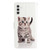 Samsung Galaxy A25 5G Colored Drawing Leather Phone Case - Little Tabby Cat