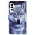 Samsung Galaxy A25 5G Colored Drawing Leather Phone Case - White Wolf Samsung Galaxy A25 5G Colored Drawing Leather Phone Case - White Wolf