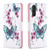 Samsung Galaxy A25 5G Colored Drawing Pattern Leather Phone Case - Flowers Butterfly