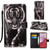 Samsung Galaxy A25 5G Colored Drawing Pattern Plain Weave Leather Phone Case - Black And White Tiger