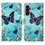 Samsung Galaxy A25 5G Colored Drawing Pattern Plain Weave Leather Phone Case - Caring Butterfly