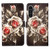 Samsung Galaxy A25 5G Colored Drawing Pattern Plain Weave Leather Phone Case - Roses On Black