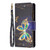 Samsung Galaxy A25 5G Colored Drawing Pattern Zipper Leather Phone Case - Big Butterfly