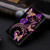 Samsung Galaxy A25 5G Crystal 3D Shockproof Protective Leather Phone Case - Purple Flower Butterfly