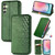 Samsung Galaxy A25 5G Cubic Grid Pressed Magnetic Leather Phone Case - Green