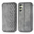 Samsung Galaxy A25 5G Cubic Grid Pressed Magnetic Leather Phone Case - Grey