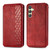 Samsung Galaxy A25 5G Cubic Grid Pressed Magnetic Leather Phone Case - Red