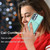Samsung Galaxy A25 5G DF-09 Crossbody Litchi texture Card Bag Design PU Phone Case - Cyan