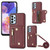 Samsung Galaxy A25 5G DF-09 Crossbody Litchi texture Card Bag Design PU Phone Case - Wine Red