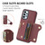 Samsung Galaxy A25 5G DF-09 Crossbody Litchi texture Card Bag Design PU Phone Case - Wine Red