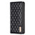 Samsung Galaxy A25 5G Diamond Lattice Magnetic Leather Flip Phone Case - Black