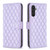 Samsung Galaxy A25 5G Diamond Lattice Wallet Flip Leather Phone Case - Purple