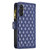 Samsung Galaxy A25 5G Diamond Lattice Zipper Wallet Leather Flip Phone Case - Blue