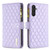 Samsung Galaxy A25 5G Diamond Lattice Zipper Wallet Leather Flip Phone Case - Purple