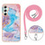 Samsung Galaxy A25 5G Electroplating IMD TPU Phone Case with Lanyard - Blue Marble