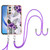 Samsung Galaxy A25 5G Electroplating IMD TPU Phone Case with Lanyard - Purple Flower