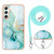 Samsung Galaxy A25 5G Electroplating Marble Dual-side IMD Phone Case with Lanyard - Green 003