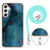 Samsung Galaxy A25 5G Electroplating Marble Dual-side IMD Phone Case with Lanyard - Green 017