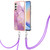 Samsung Galaxy A25 5G Electroplating Marble Dual-side IMD Phone Case with Lanyard - Purple 001
