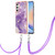 Samsung Galaxy A25 5G Electroplating Marble Dual-side IMD Phone Case with Lanyard - Purple 002