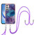 Samsung Galaxy A25 5G Electroplating Marble Dual-side IMD Phone Case with Lanyard - Purple 016