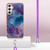 Samsung Galaxy A25 5G Electroplating Marble Dual-side IMD Phone Case with Lanyard - Purple 016