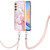 Samsung Galaxy A25 5G Electroplating Marble Dual-side IMD Phone Case with Lanyard - Rose Gold 005