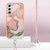 Samsung Galaxy A25 5G Electroplating Marble Dual-side IMD Phone Case with Lanyard - Rose Gold 015