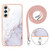 Samsung Galaxy A25 5G Electroplating Marble Dual-side IMD Phone Case with Lanyard - White 006