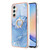 Samsung Galaxy A25 5G Electroplating Marble Dual-side IMD Phone Case with Ring - Blue 018