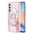 Samsung Galaxy A25 5G Electroplating Marble IMD TPU Phone Case with Ring Holder - Rose Gold 005
