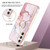 Samsung Galaxy A25 5G Electroplating Marble IMD TPU Phone Case with Ring Holder - Rose Gold 005