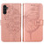 Samsung Galaxy A25 5G Embossed Butterfly Leather Phone Case - Rose Gold