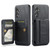 Samsung Galaxy A25 5G Fierre Shann Oil Wax Cow Leather Card Holder Back Phone Case - Black