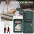 Samsung Galaxy A25 5G Fierre Shann Oil Wax Cow Leather Card Holder Back Phone Case - Green Samsung Galaxy A25 5G Fierre Shann Oil Wax Cow Leather Card Holder Back Phone Case - Green