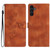 Samsung Galaxy A25 5G Flower Butterfly Embossing Pattern Leather Phone Case - Brown