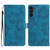 Samsung Galaxy A25 5G Flower Embossing Pattern Leather Phone Case - Blue