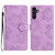 Samsung Galaxy A25 5G Flower Embossing Pattern Leather Phone Case - Purple