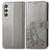 Samsung Galaxy A25 5G Four-leaf Clasp Embossed Buckle Leather Phone Case - Gray