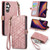 Samsung Galaxy A25 5G Geometric Zipper Wallet Side Buckle Leather Phone Case - Pink