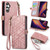 Samsung Galaxy A25 5G Geometric Zipper Wallet Side Buckle Leather Phone Case - Pink