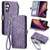 Samsung Galaxy A25 5G Geometric Zipper Wallet Side Buckle Leather Phone Case - Purple