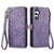 Samsung Galaxy A25 5G Geometric Zipper Wallet Side Buckle Leather Phone Case - Purple