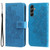 Samsung Galaxy A25 5G Global 7-petal Flowers Embossing Leather Phone Case - Blue