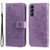 Samsung Galaxy A25 5G Global 7-petal Flowers Embossing Leather Phone Case - Light Purple
