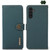 Samsung Galaxy A25 5G Global KHAZNEH Custer Genuine Leather RFID Phone Case - Green