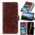 Samsung Galaxy A25 5G Global Retro Crazy Horse Texture Leather Phone Case - Brown
