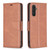 Samsung Galaxy A25 5G Lambskin Texture Pure Color Flip Leather Phone Case - Brown
