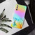Samsung Galaxy A25 5G Laser Marble Pattern Clear TPU Protective Phone Case - Yellow